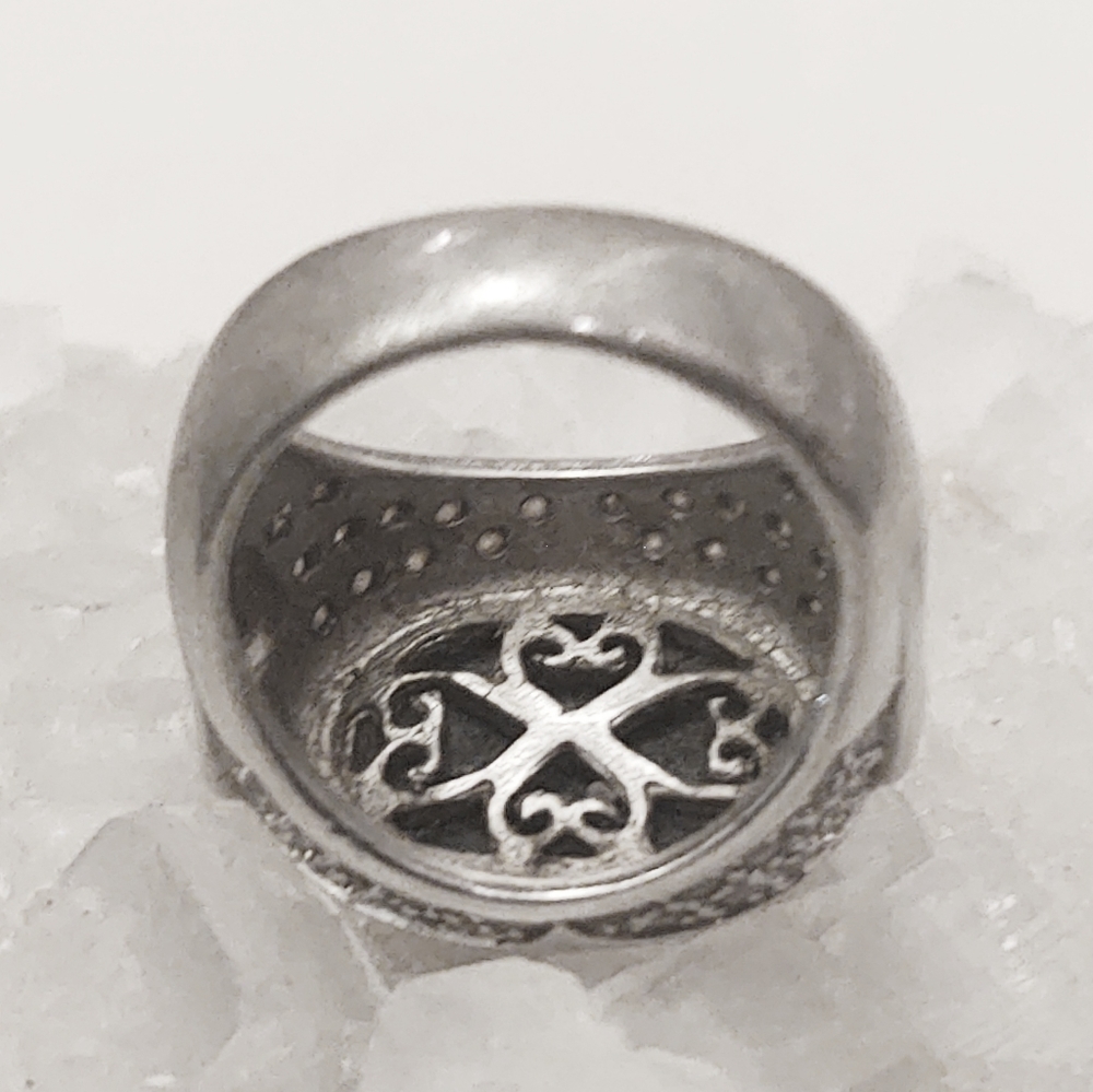 ISO Info- Onyx & Diamond Sterling Silver Ring-9.25 - Picture 3 of 13